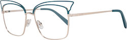 Emilio Pucci Women's Cat Eye Prescription Eyeglass Frames Turquoise EP5122 089
