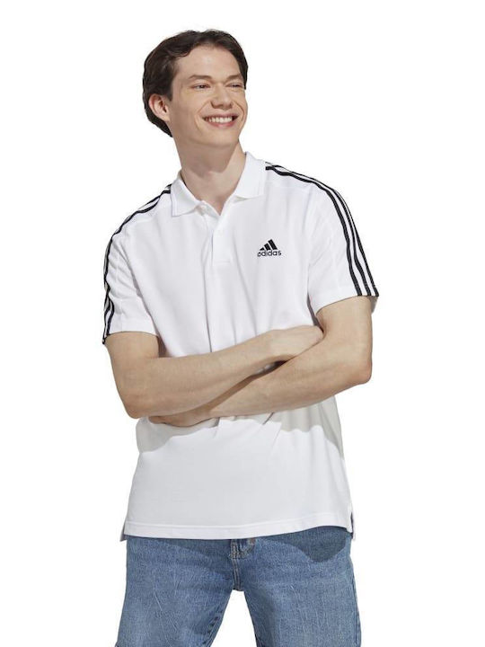 Adidas Ανδρικό T-shirt Polo Λευκό