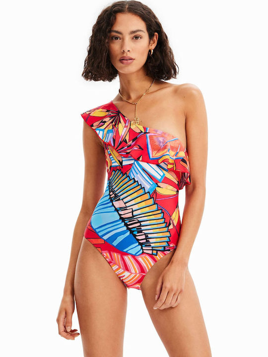 Desigual Medewi Costum De Baie Întreg Cu Un Umăr