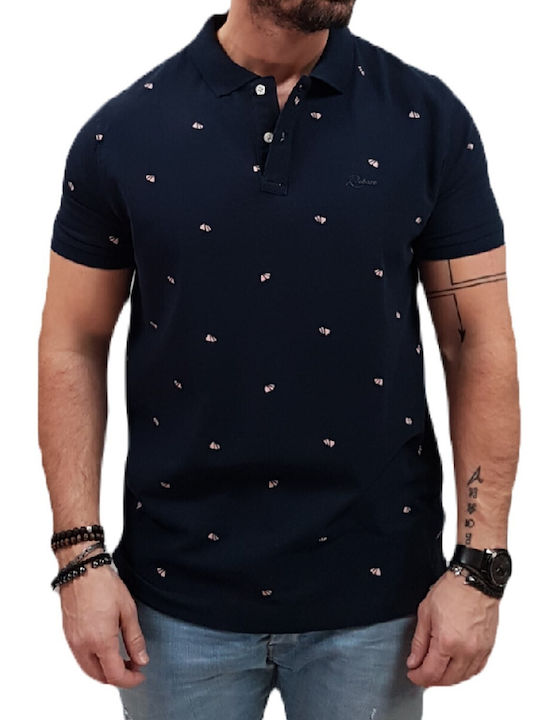 Rebase Men's Short Sleeve Blouse Polo Navy Blue