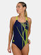 Αθλητικό Ολόσωμο Μαγιό Dark Blue Freeze Green