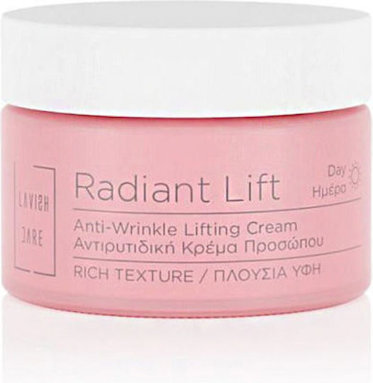 Lavish Care Radiant Lift Rich Κρέμα Προσώπου Ημέρας για Αντιγήρανση, Σύσφιξη & Λάμψη με Υαλουρονικό Οξύ & Aloe Vera 50ml