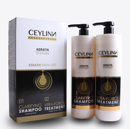 Ceylinn Professional Keratin Systems Σετ Θεραπείας Μαλλιών με Κερατίνη για Ισιωτική με Σαμπουάν και Λοσιόν 2τμχ