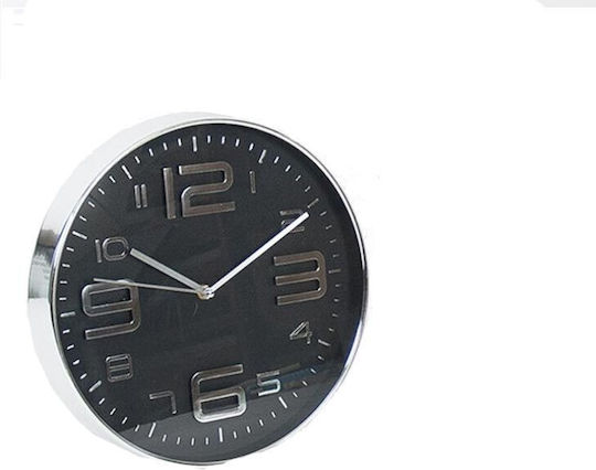 Wall Clock Plastic Silver Ø30.5cm