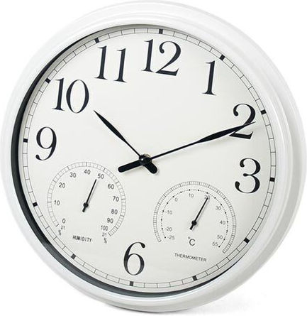 Wall Clock Plastic White Ø33cm