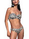Bluepoint Padded Underwire Strapless Bikini with Detachable & Adjustable Straps Multicolour Animal Print