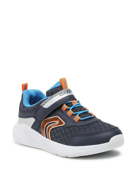 Geox Παιδικά Sneakers Sprintye Ανατομικά με Φωτάκια για Αγόρι Navy / Silver
