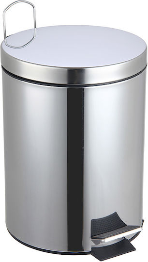 Vesta Inox Καλαθάκι Μπάνιου 5lt Ασημί