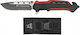 K25 Folding Knife Survival Red with Sheath