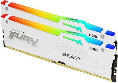 Kingston Fury Beast RGB 32GB DDR5 RAM cu 2 module (2x16GB) și Viteză 6000 pentru Desktop