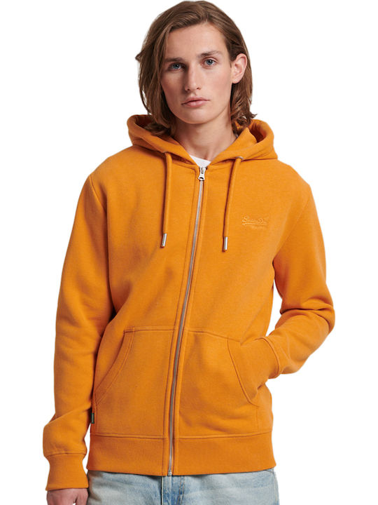 Superdry Ζακέτα Thrift Gold Marl με Κουκούλα