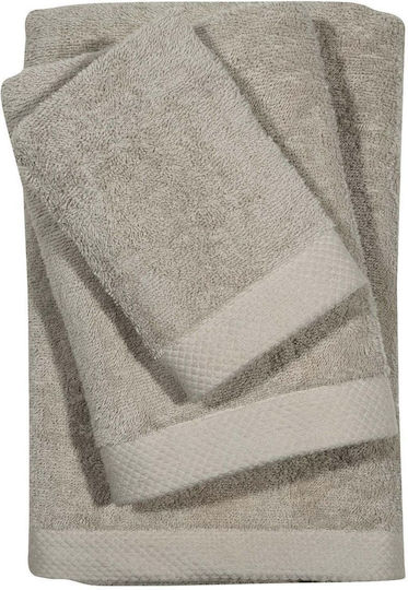 Das Home Σετ Πετσέτες Μπάνιου 3τμχ Μπεζ Βάρους 480gr/m²