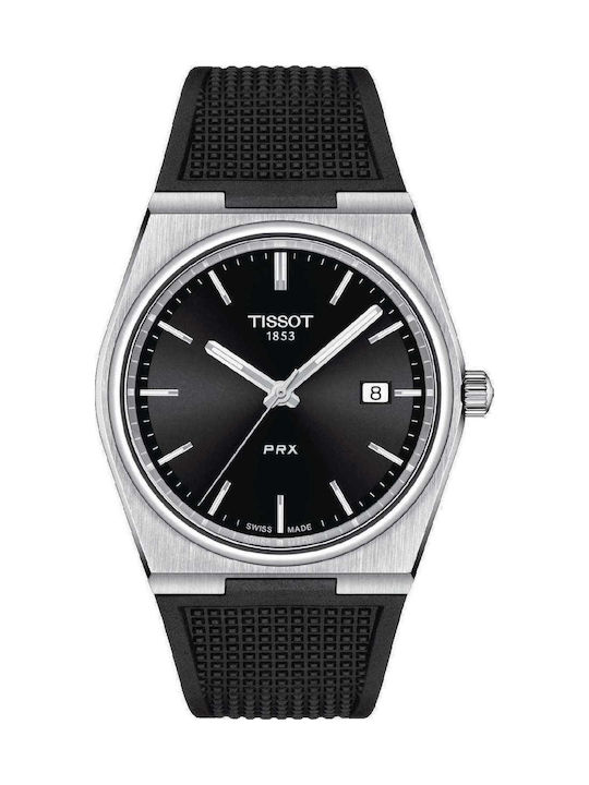 Tissot Мъжки Часовник 40мм На Батерия С Черна Кожена Каишка
