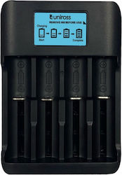 Uniross Smart TECH 3T 4 Ladeanschlüsse AA/AAA/18650/21700