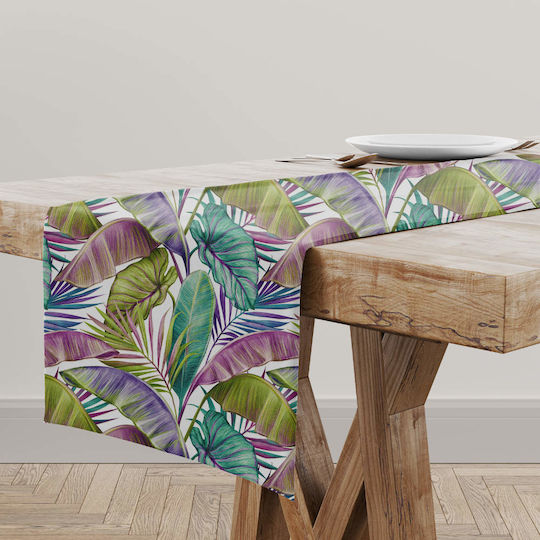 Borea Καρέ Τραπεζομάντηλο Tropical Μωβ 140x140εκ.