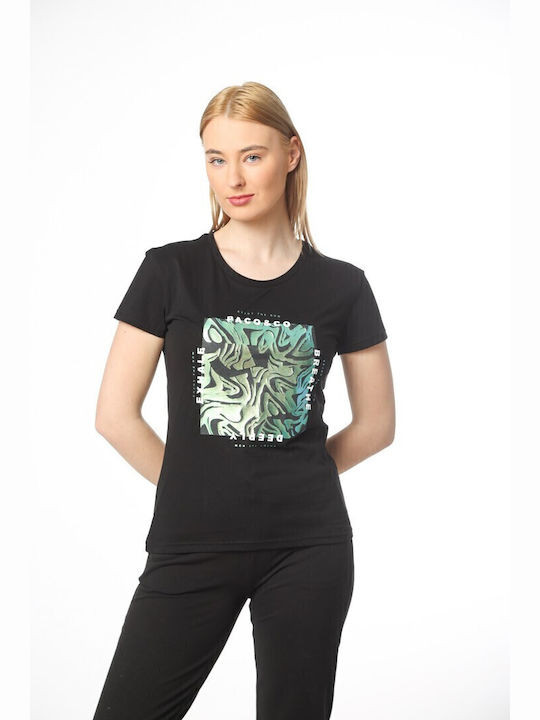 Paco & Co Γυναικείο T-shirt Μαύρο