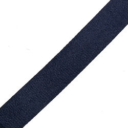 Ribbon Fishbone Ribbon Polyester Dark Blue 2,5cm / By the Measure