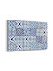 3D Πάνελ Τοίχου με Κόλλα Blue Azulejos Μπλε 72x48εκ.