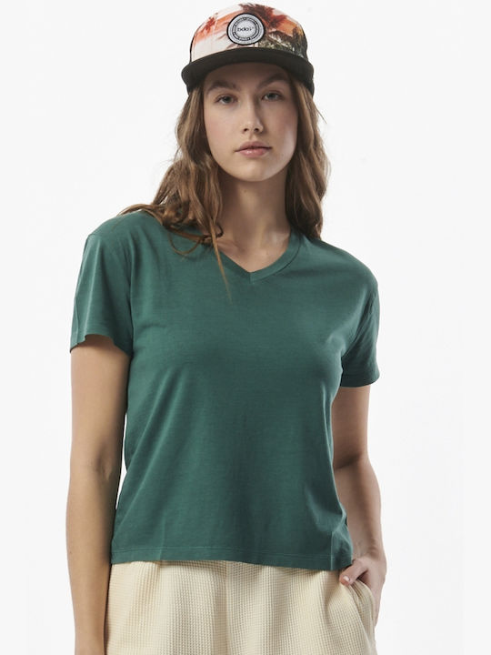 Body Action Women's Athletic T-shirt with V Neckline Green