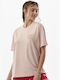 Body Action Damen Sportlich Oversized T-shirt Rosa