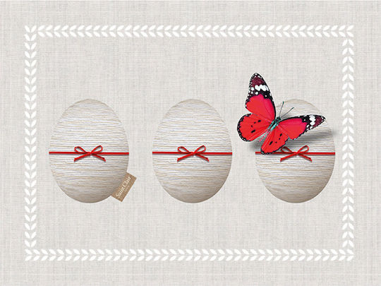 Saint Clair Easter Polyester Ecru Placemat 33x45cm Set of 4 Pieces