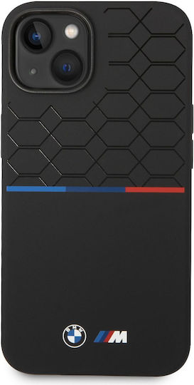 BMW Tricolor Back Cover Σιλικόνης Μαύρο (iPhone 14 Plus)