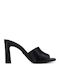 Mules with Chunky High Heel in Black Color
