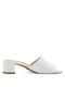 Tamaris Chunky Heel Leather Mules White