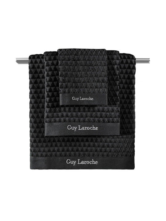 Guy Laroche 3pc Bath Towel Set Tokyo Black Weight 500gr/m²
