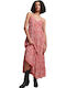 Ovin Vintage Sommer Maxi Wickel Damenkleid Rot