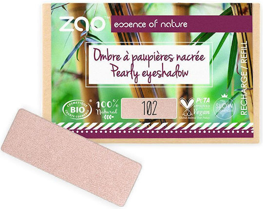 Zao Organic Makeup Pearly Eye Shadow in Solid Form 102 Pink Beige 1.3gr