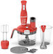 Hausberg Blender De Mână Cu Tijă Din Inox 1500W Roșu