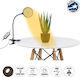 GloboStar Desk Grow Light 3000K with LED and Power 5W L10xW20xH36cm.