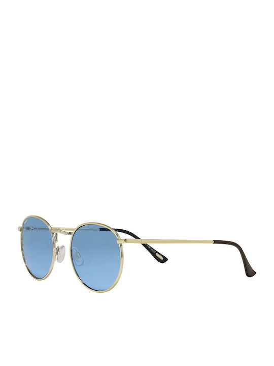 Zippo Eyewear Unisex Sunglasses with Silver Metal Frame and Blue Mirror Lens