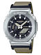 Casio G-Shock Analog/Digital Men's Watch 44.4mm Chronograph Battery with Green Rubber Strap