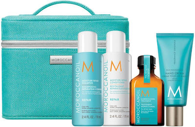 Moroccanoil Women's Hair Care Set Repair with Conditioner / Hand Cream / Oil / Shampoo 4pcs