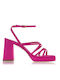 Sante Platform Fabric Women's Sandals with Ankle Strap Fuchsia 23-266-43