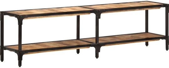 TV Stand made of Metal and Solid Wood Beige Length 150cm x Depth 30cm x Height 41cm