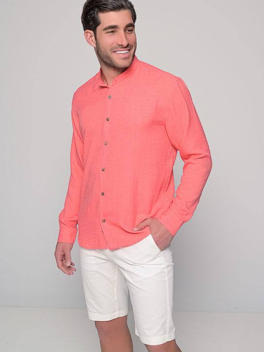 Ben Tailor Men's Shirt with Long Sleeves Slim Fit Pink