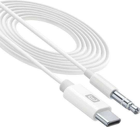 Cellular Line Regular USB 2.0 Cablu USB-C bărbătesc - 3,5 mm male Alb 1m (AUXMUSICABLETYPECW)