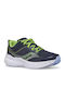 Kinvara 14 Kids Sports Shoes Running with Laces Navy Blue / Classic Green