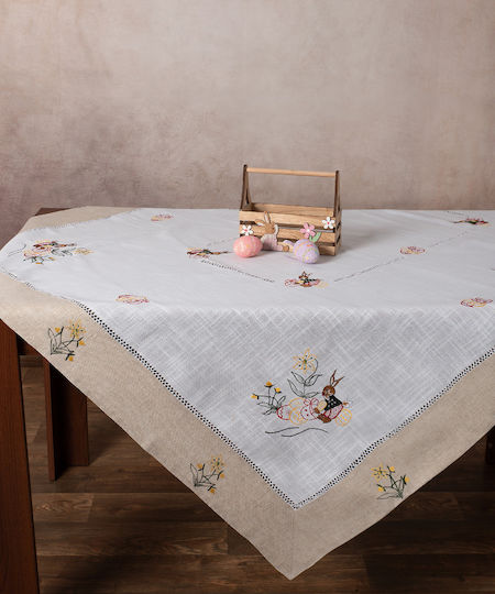 Silk Fashion 9197 Πασχαλινό Τραπεζομάντηλο Μπεζ 140x180εκ.