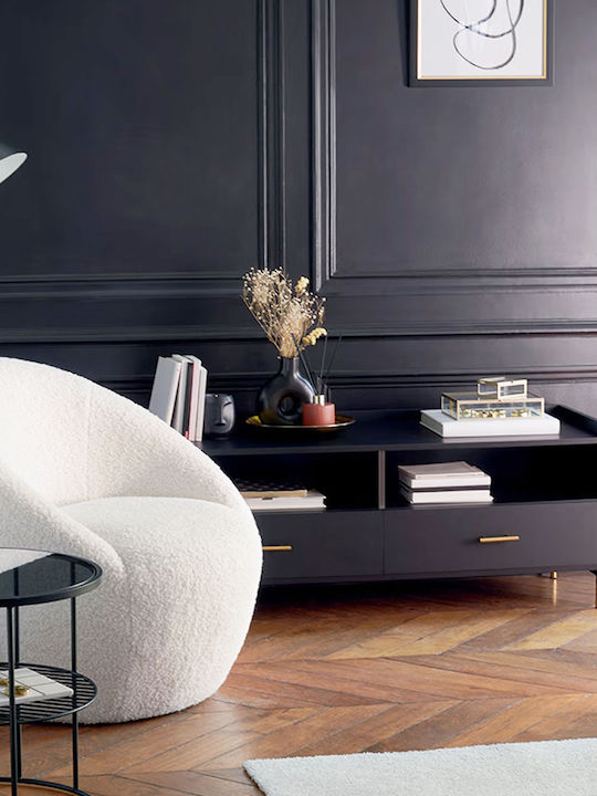TV Stand A-S Tedy Black M120xD40xH46.7cm