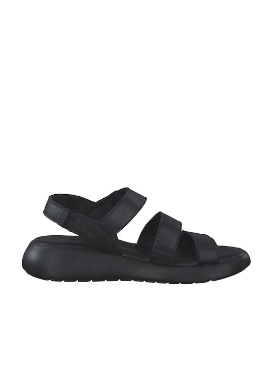 S.Oliver Leder Damen Flache Sandalen in Schwarz Farbe