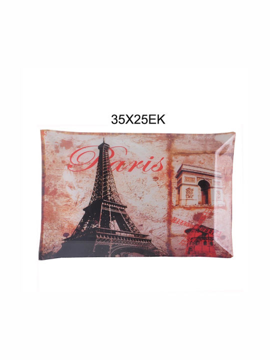 Parisis Tavă Decorativă Sticlă Paris Dreptunghiulară 35x25cm 1buc