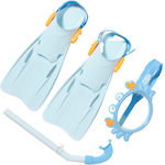 Sunnylife Masca de scufundare cu tub de respirație Copii Sonny the Sea Creature Și Labe de Scufundare în culoarea Albastru deschis