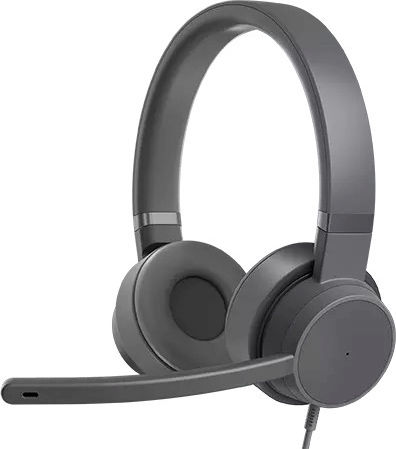 Lenovo Go Wired Over Ear Căști Multimedia cu microfon și conexiune USB-C în culoarea Gri