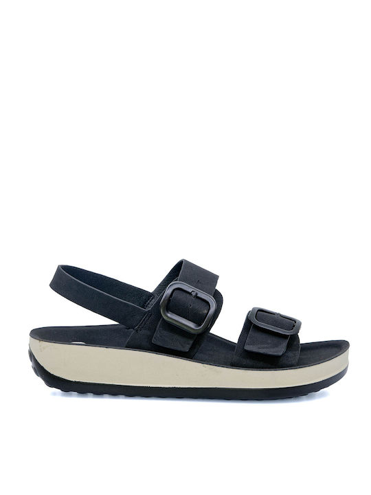 Parex Damen Flache Sandalen Sportlich in Schwarz Farbe