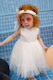 Bambolino Olivia White Baptism Clothing Set with Hair Accessories & Dress made of Tulle 2pcs