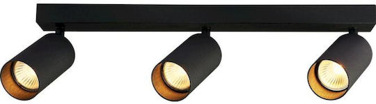 Geyer Dreifach Spot mit Fassung GU10 in Schwarz Farbe